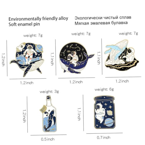 Ipetboom 3 Sätze Teiliges Set Astronaut Und Wal Broschen Anstecker Cartoon Weltraum Abzeichen Für Kleidung Taschen Hüte Und Accessoires Dekorativ Und 10 Stück * 3 von Ipetboom