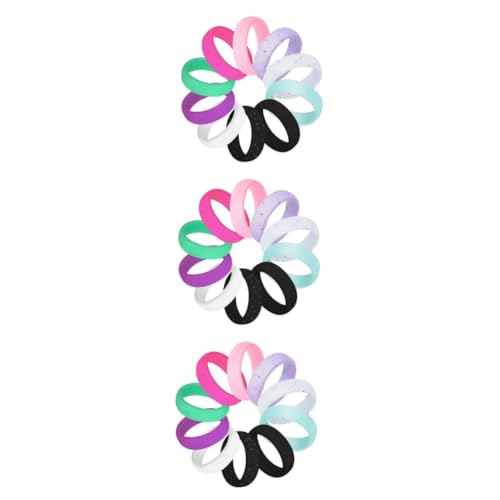 Ipetboom 3 Sätze Teiliges Sportliche Silikonringe Mit Glitzer Dünn Stapelbar Komfortable Ringe Für Gym Reisen Yoga Outdoor Aktivitäten 10 Stück * 3 von Ipetboom