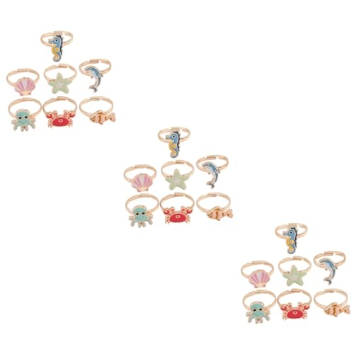 Ipetboom 3 Sätze Trendige Ringe Schmuck Bezaubernder Ring Für Mädchen Fingerringe Aus Legierung Hohle Ringe Cartoon-ring Legierungsring Mädchen Klingeln Tierring 7 Stück * 3 von Ipetboom