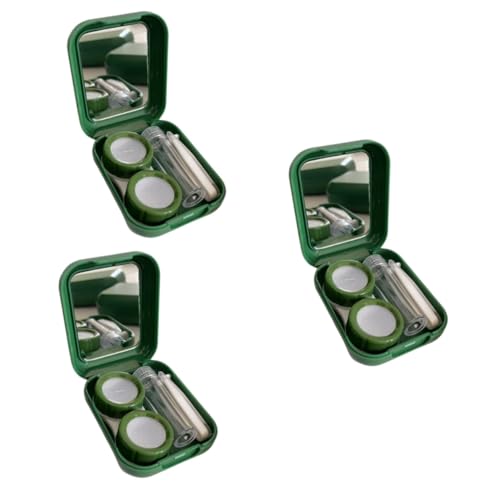 Ipetboom 3 Sets Brillenetui Brillenhalter Ständer Farblinsenhalter Kosmetikbehälter Süßer Augen Organizer Grüner Kunststoff von Ipetboom
