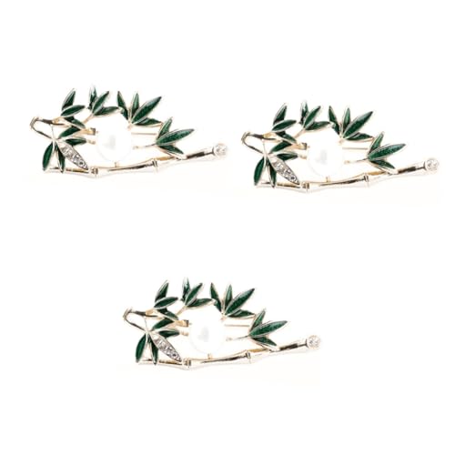 Ipetboom 3 Stck. Bambusperlen Brosche für Damen Kreative Brustnadel im Stilvollen Design zur Dekoration von Kleidung Schals Taschen Leicht von Ipetboom