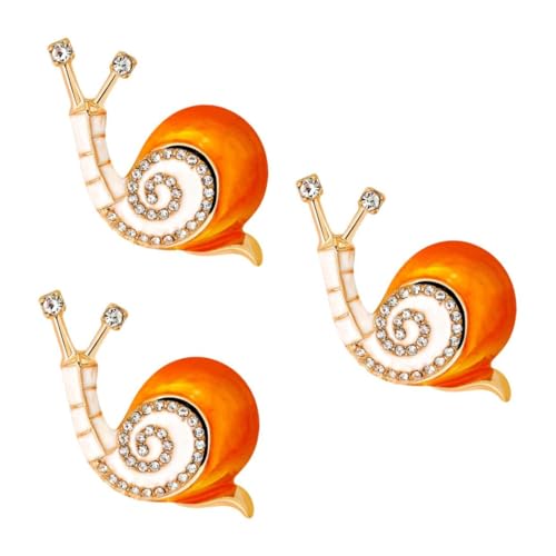 Ipetboom 3 Stck. Kreative Schneckenbrosche Multifunktionale Dekorationsnadel für Kleidung und Accessoires für Festivals und Orange von Ipetboom
