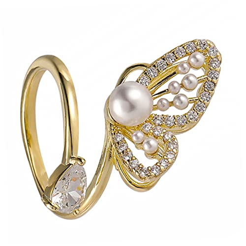 Ipetboom 3 Stck. Stylischer Öffnungsring mit Perlen für Damen Verstellbar und für Täglichen Schmuck und Kreative Kostümdekoration von Ipetboom