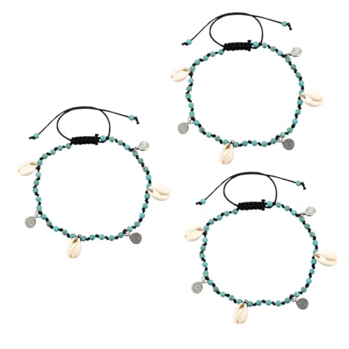 Ipetboom 3 Stck. Vintage Fußkettchen für Damen Verstellbare Boho Fußschmuck Kette Kreative Ankle Jewelry mit Zarten Perlen für Strand Sommerlooks von Ipetboom