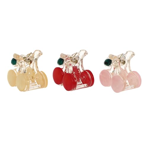 3 Stk Fruchtkopfschmuck Haargreifer Mini-klauenclips Haarstyling Schmuck Rosa Haarkralle Dekorative Haarkrallen Blumenhaarklaue Haarschmuck Einzigartig Legierung Knall-clip Damen von Ipetboom