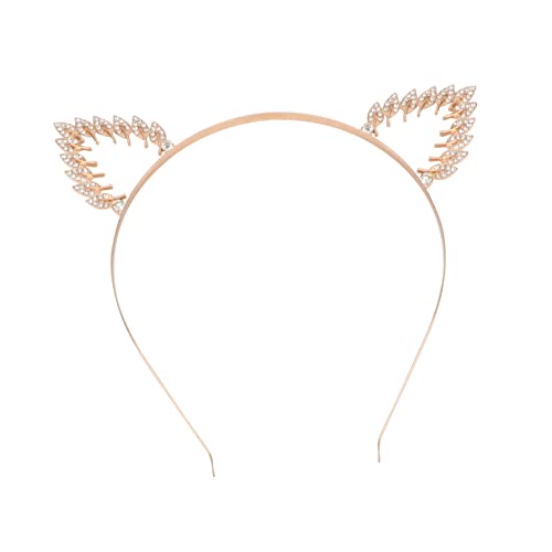 Ipetboom 3 Stk Strass-Stirnband für die Braut Stirnbänder für Damen-Make-up Braut Kopfschmuck Tiara Haargummi Katzenohrhaare Stirnband für Damen bilden Schal Kleidung Kopfbedeckung Fräulein von Ipetboom