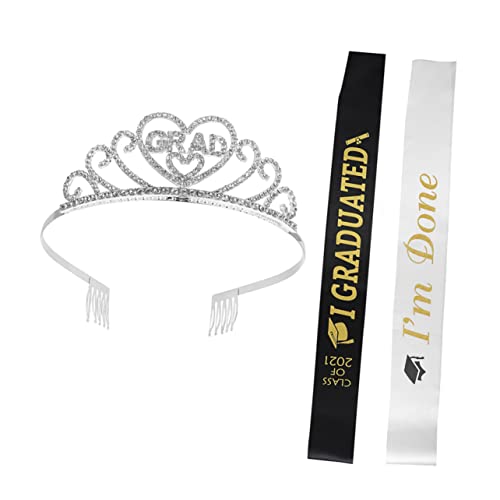 Ipetboom 3stücke Abschluss-schulterschärpe Set Mit Krone Und Stirnband Buchstaben-design Haar Etikette Gürtel Headwear Für Graduation Party Ipetboom 3stücke Abschluss-schulterschärpe Set Mit Krone Und Stirnband Buchstaben-design Haar Etikette Gürtel Headwear Für Graduation Party von Ipetboom