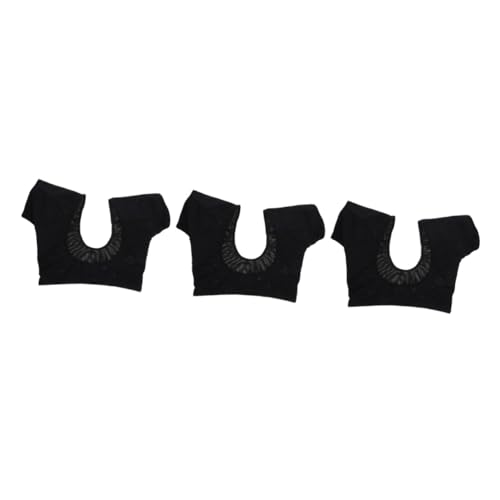 Ipetboom 3 Stück Achselschweiß Absorbierende Wattepads Unterwäsche Weste Achselpolster Achselschweißschutz Damen Yoga Weste Achselschweißschutz Achselschweißweste Damen Schwarz Polyester von Ipetboom