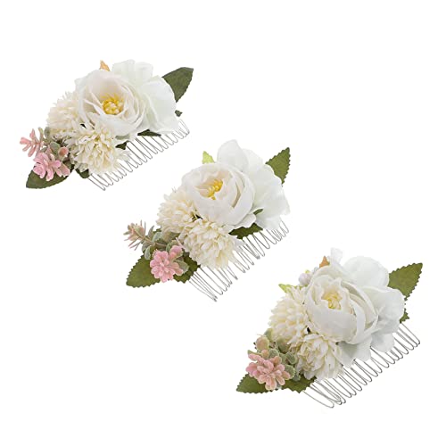Ipetboom 3stücke Blumen Haarkamm Für Braut Haarschmuck Blumige Haaraccessoires Für Mädchen Blumen Haarschmuck Für Hochzeit Party Fotografien von Ipetboom