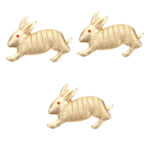 Ipetboom 3 Stück Bunny Brosche für Damen Eleganter Anstecker mit Niedlichem Hasenmotiv Kleidungszubehör für Besondere Anlässe Einfach Anzubringen Perfektes für Ostern Valentinstag von Ipetboom