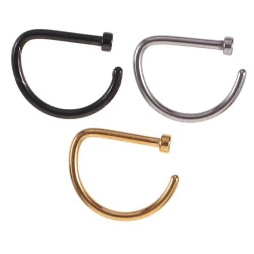 Ipetboom 3 Stück D Förmige Nasenringe aus Edelstahl Kleine Offene Nasenpiercing Hoops Sicherer Langlebiger Schmuck für Damen und Herren Modisches Nasenpiercing Durchbohren Ipetboom 3 Stück D Förmige Nasenringe aus Edelstahl Kleine Offene Nasenpiercing Hoops Sicherer Langlebiger Schmuck für Damen und Herren Modisches Nasenpiercing Durchbohren von Ipetboom