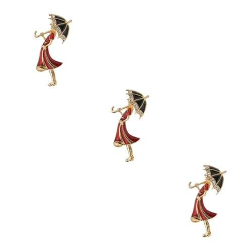 Ipetboom 3 Stück Damen Brosche im Regenschirm Design Legierungsbrosche mit Tropfölverzierte Cartoon Nadel Lustiger Anstecker für Partys Hochzeiten Besondere Anlässe Langlebig von Ipetboom