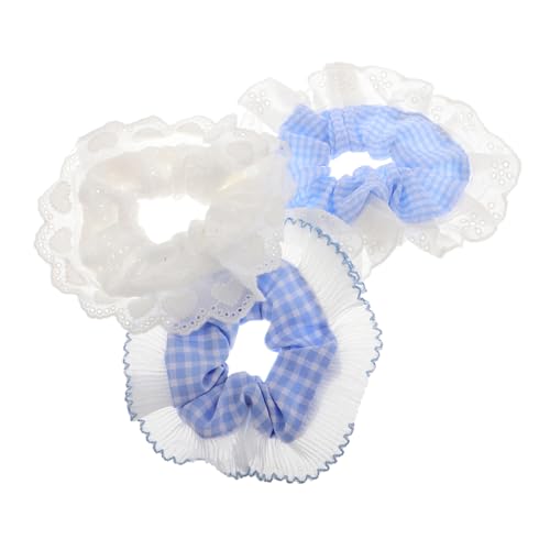Ipetboom 3 Stück Damen Haarschmuck mit Eleganten Spitzenrand Karierten Haargummis für Haartypen für Partys und Besondere Anlässe Leicht und Tragbar Modisches Design von Ipetboom