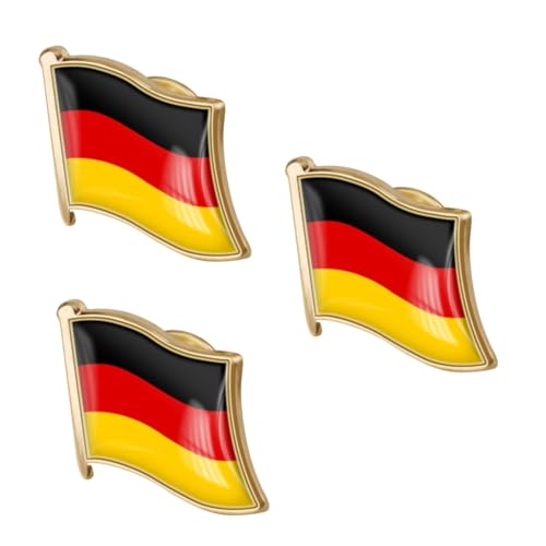 Ipetboom 3 Stück Deutschland Flaggen Brosche Metall Anstecker für Anzüge Patriotisches Accessoire für Männer Stilvoller Flaggen Pin von Ipetboom