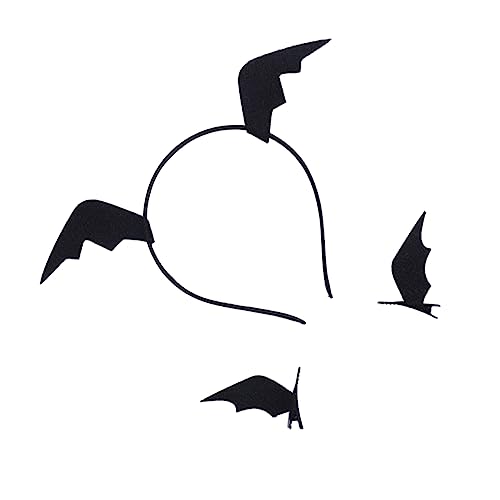 Ipetboom 3stücke Teiliges Halloween Mit Fledermaus-flügel Haarclips Und Haarreif Kreative Cosplay Kopfbedeckung Für Erwachsene Für Halloween-partys Und Kostümierungen von Ipetboom