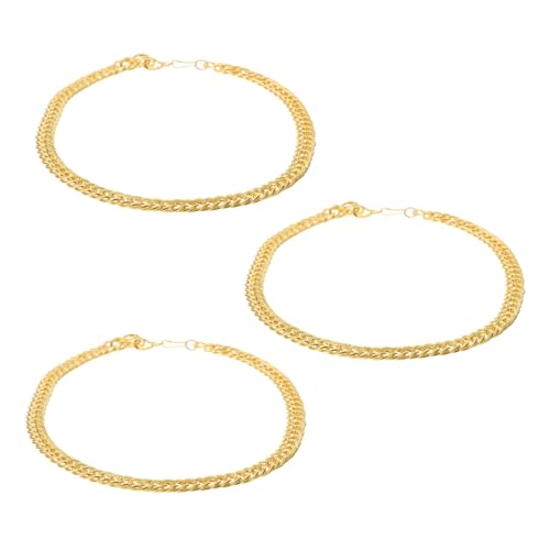 Ipetboom 3stücke Teiliges Imitation Goldene Halskette Für Männer Hip Hop Dekorationsschmuck Leicht Und Tragbar Für Partys Feiertage Und von Ipetboom