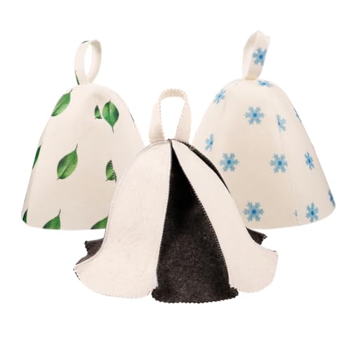 Ipetboom 3 Stücke Filzhut für Sauna Atmungsaktiver Saunahut Wiederverwendbare Duschhaube für Damen und Herren Stylisches Badezubehör Komfortabler Sauna Hut aus Filz von Ipetboom