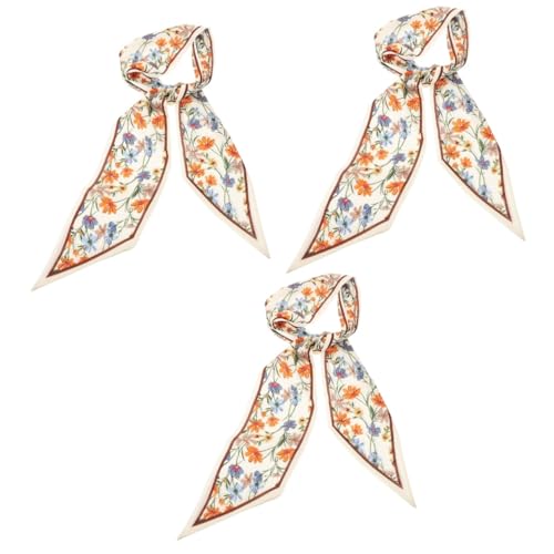 Ipetboom 3 Stück Frauen Kleidung Accessoire überdimensioniert Seide Blumen- Schal Wickelschal Hochzeit Schal für Damen Nackenschals Blumenschal dekoratives Halstuch Haarschal Polyester von Ipetboom