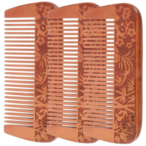 Ipetboom 3stücke Holzkämme Für Frauenhaar Haarentwirrungskamm Aus Holz Kopfhautkamm Statischen Naturmaterial Haarkämme Für Männer Und Damen von Ipetboom