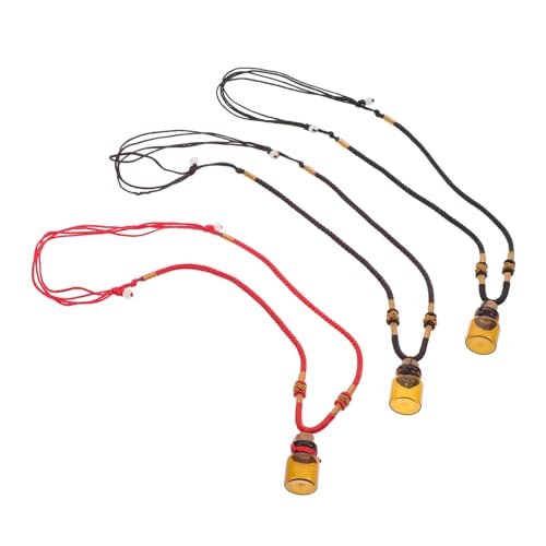 Ipetboom 3 Stück Halskette mit ätherischen Ölflaschen Parfüm ätherisches Öl Aromatherapie Schmuck Flaschenanhänger mit ätherischen Ölen Halskette mit Halter für ätherische Öle Glas von Ipetboom