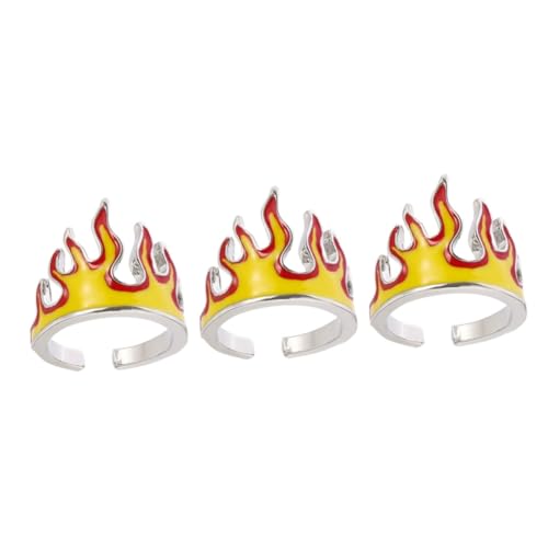 Ipetboom 3 Stück Hip Hop Ring Verstellbarer Offener Fingerring Kreatives Punk für Damen Herren Dekorative Körper Schmuck für Anlässe von Ipetboom