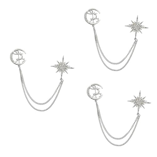 Ipetboom 3 Stück Kettenbruststift Brosche mit Kragenkette Dame dekorativ Broschennadel Party broschen für kleidung Kreativer Reversnadel Personalisierte Brosche Legierungsmaterial Silber Ipetboom 3 Stück Kettenbruststift Brosche mit Kragenkette Dame dekorativ Broschennadel Party broschen für kleidung Kreativer Reversnadel Personalisierte Brosche Legierungsmaterial Silber von Ipetboom