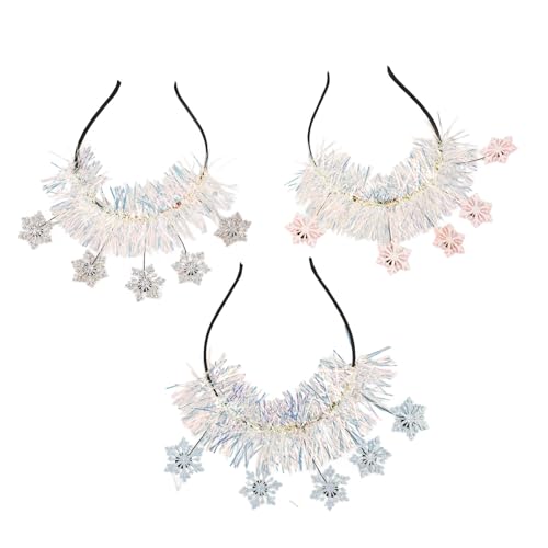 Ipetboom 3stücke Schneeflocke Haarbänder Dekorative Schneeflocke Stirnband Weihnachts Stirnband Weihnachts Haar Decor von Ipetboom