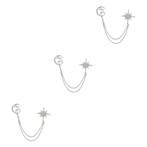 Ipetboom 3 Stück Kreative Brosche im Ketten Design Dekorative Anstecknadel für Damen Herren Kleidung Corsage Einzigartiges Accessoire für für Familie Freunde von Ipetboom