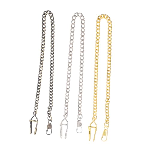 Ipetboom 3 Stück Metall Taschenuhrenkette Teiliges Retro Uhrkette Anhängerkette für Taschenuhr Herren Damen Leichte Langlebige Metallkette für Anzugweste und Alltag Silber Gold Bronze Ipetboom 3 Stück Metall Taschenuhrenkette Teiliges Retro Uhrkette Anhängerkette für Taschenuhr Herren Damen Leichte Langlebige Metallkette für Anzugweste und Alltag Silber Gold Bronze von Ipetboom