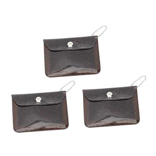 Ipetboom 3 Stück Mini PVC Geldbörse Teiliges Transparentes Kartenetui mit Glitzer für Damen Leicht und Praktisch für Reisen und Alltagsgebrauch von Ipetboom