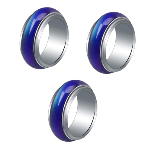 Ipetboom 3 Stück Modischer Farbwechselring für Männer Frauen Stimmungsring Hochwertigem Komfortabel Langlebig für an Feiertagen Besondere Anlässe von Ipetboom