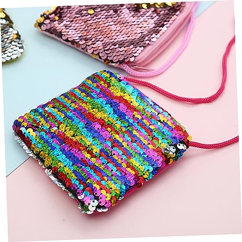 Ipetboom 3 Stück Pailletten Geldbörsen Kleine Quadratische Handtaschen Münztaschen für Mädchen Handtaschen in Weiß Bunt und Gold Glitter von Ipetboom