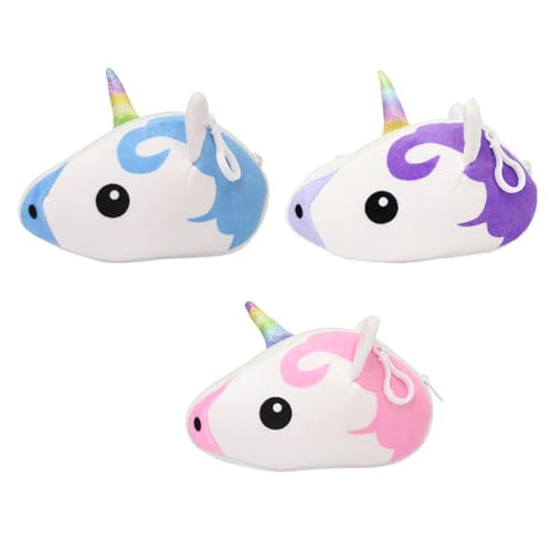 Ipetboom 3 Stück Plüsch Geldbörse Niedliche Kosmetik Münzaufbewahrung für Damen Zufällige Farben für Lippenstift Handy Kleine Gegenstände Zufällige Farbe von Ipetboom