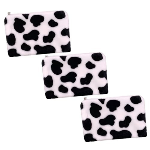 Ipetboom 3 Stück Plüsch Kuh Mini Geldbörse Niedliche Münzaufbewahrungstasche Stoffbeutel mit Einzigartigem Kuhmuster für Kleingeld Karten Leicht Tragbar Wiederverwendbar Sicher von Ipetboom