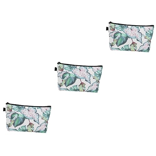 3St Digitaldruck-Blumen-Pflanzen-Kupplungs-Aufbewahrungs-wasserdichte tragbare Reise-Kosmetiktasche Damen Make-up-Organizer-Tasche Aufbewahrungstasche Make-up-Taschen Makeup Tasche von Ipetboom