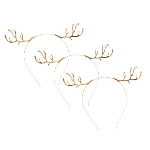 Ipetboom 3 Stück Rentier Geweih Haarreifen mit Strass Leichter und Flexibler Geweih Haarschmuck für Weihnachten Halloween Party und Festliche Anlässe von Ipetboom