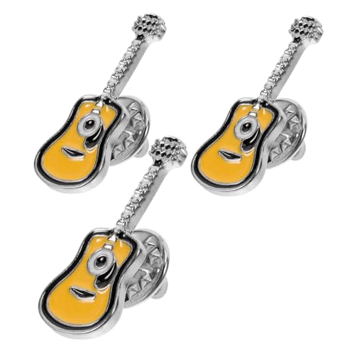 Ipetboom 3 Stück Retro Punk Gitarren Broschen Anstecker Emaille Pin Mode Schmuck für Kleidung Tasche Mantel Zubehör von Ipetboom
