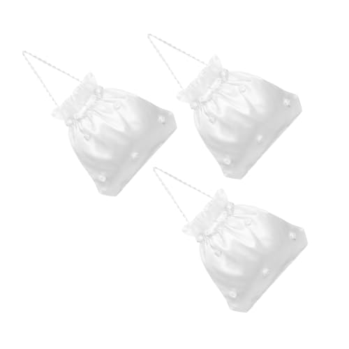 Ipetboom 3 Stück Satin Brauttasche Leichte Stilvolle Geldbeutel mit Romantischer Blumenverzierung Strapazierfähige Brautjungfer Handtasche für Geld Schmuck Karten Weiß Kompakt und Praktisch von Ipetboom