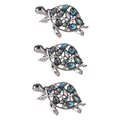 Ipetboom 3 Stück Schildkröten Brosche Silberfarben Anstecknadel für Damen Kleidung Schal Hut Dekoration Geschenkidee für Alltag Geburtstag und Festlichkeiten von Ipetboom