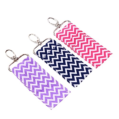 Ipetboom 3 Stück Schlüsselanhänger Lippenbalsam Taschen Handgemachte Lippenstift Halter Helllila für Frauen und Mädchen zur Aufbewahrung Schutz von Lippenpflege Produkten von Ipetboom