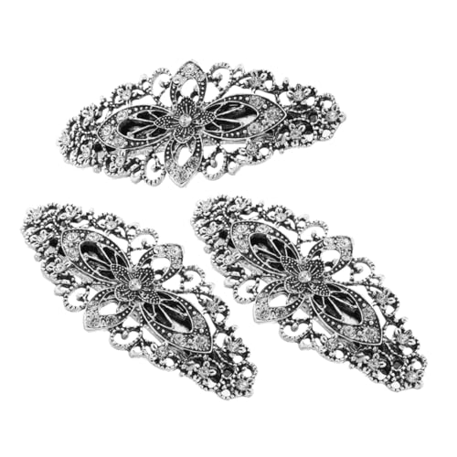 Ipetboom 3 Stück Strasssteine Blüten Haarspangen aus Langlebiger Legierung Vintage Haarklammern mit Federverschluss Vielseitige Haarschmuck Damen für Alltag und Festliche Anlässe von Ipetboom