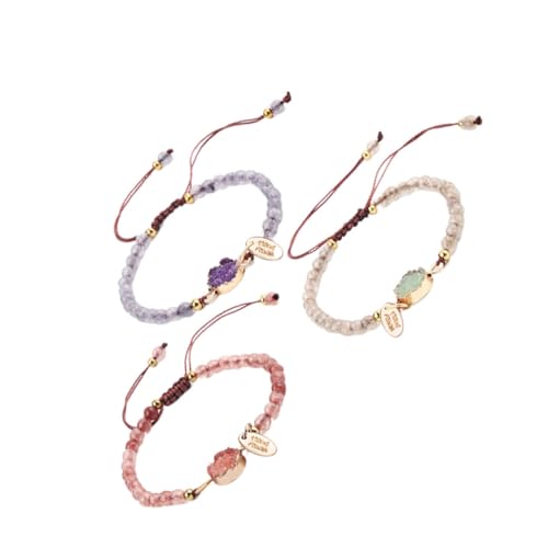 Ipetboom 3 Stücke Kristallarmband Webarmband Damen Handgelenksdekoration Elegantes Modearmreif für Besondere Anlässe von Ipetboom