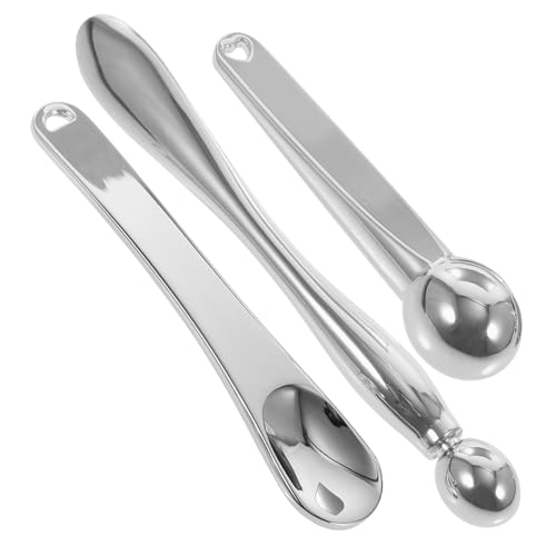 Ipetboom 3 Stück Teiliges Augencreme löffel aus Zinklegierung Multifunktionaler Gesichtsmassage stick für Augenpflege Cremespatel und Kosmetischer Applikator Kompakt und Zufällige Farbe von Ipetboom