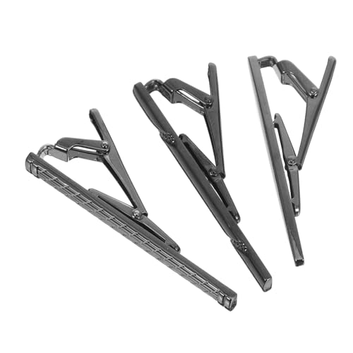Ipetboom 3 Stück Teiliges Business Krawattenklammern aus Kupfer Schwarze Gravierte Necktie Bars mit Reflektierender Oberfläche Leichte und Korrosionsbeständige Krawattenbügel für Hochzeit von Ipetboom