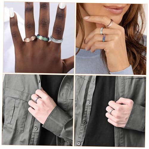 Ipetboom 3 Stück Teiliges Drehbare Edelstahlringe Unisex Modisch Langlebig Komfortabel Geschenkidee Farbenfrohe Herren Damen Schmuck von Ipetboom