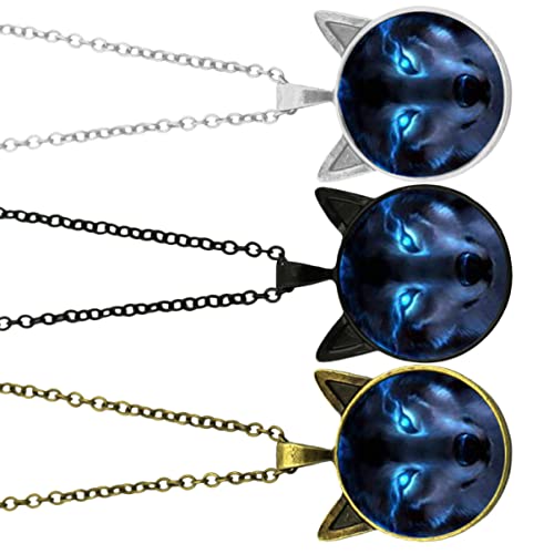 Ipetboom 3 Stück Teiliges Imitationswolf Legierung Chinesischer Eleganter Schmuck für Männer Kostümzubehör für Partys Geburtstage Besondere Anlässe Bronze Silber von Ipetboom