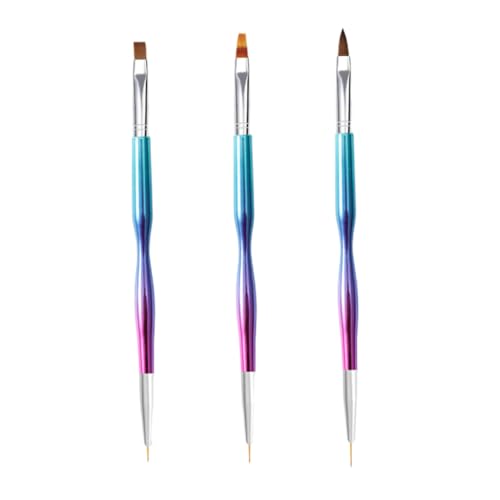 Ipetboom 3 Stück Teiliges Nail Art Stift Doppelseitige Präzise Malpinsel für DIY Nageldesign Wiederverwendbar Leicht zu Reinigen für Kreative Nail Painting Anwendungen zu Hause von Ipetboom