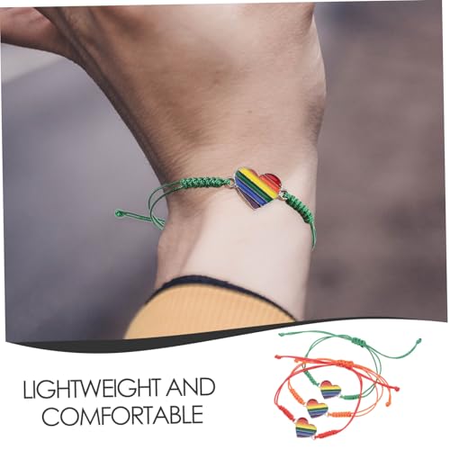 Ipetboom 3 Stück Teiliges Regenbogen Armband Geflochtene Freundschaftsarmbänder mit Herzmotiv Unisex Lgbtq Pride Schmuck Handgefertigte Bunte Woven Wrist Bracelets für Alltag und Festival von Ipetboom