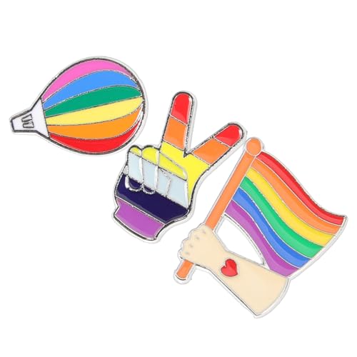 Ipetboom 3 Stück Teiliges Regenbogen Broschen aus Langlebigem Metall Bunte Anstecknadeln für Damen und Herren Dekorative und Sichere Collar Pins für Kleidung Rucksack Jacken Pride Support von Ipetboom