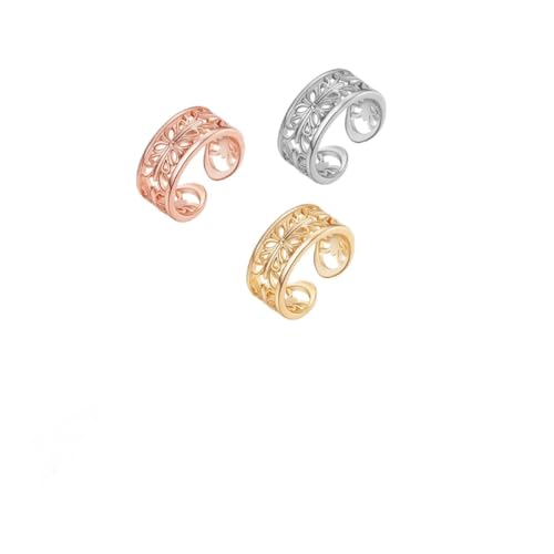 Ipetboom 3 Stück Teiliges Verstellbare Fußringe für Damen Kreative Zehenringe Weiß Gold und Roségold Hautfreundlich und Leicht für Partys und Alltagswear von Ipetboom